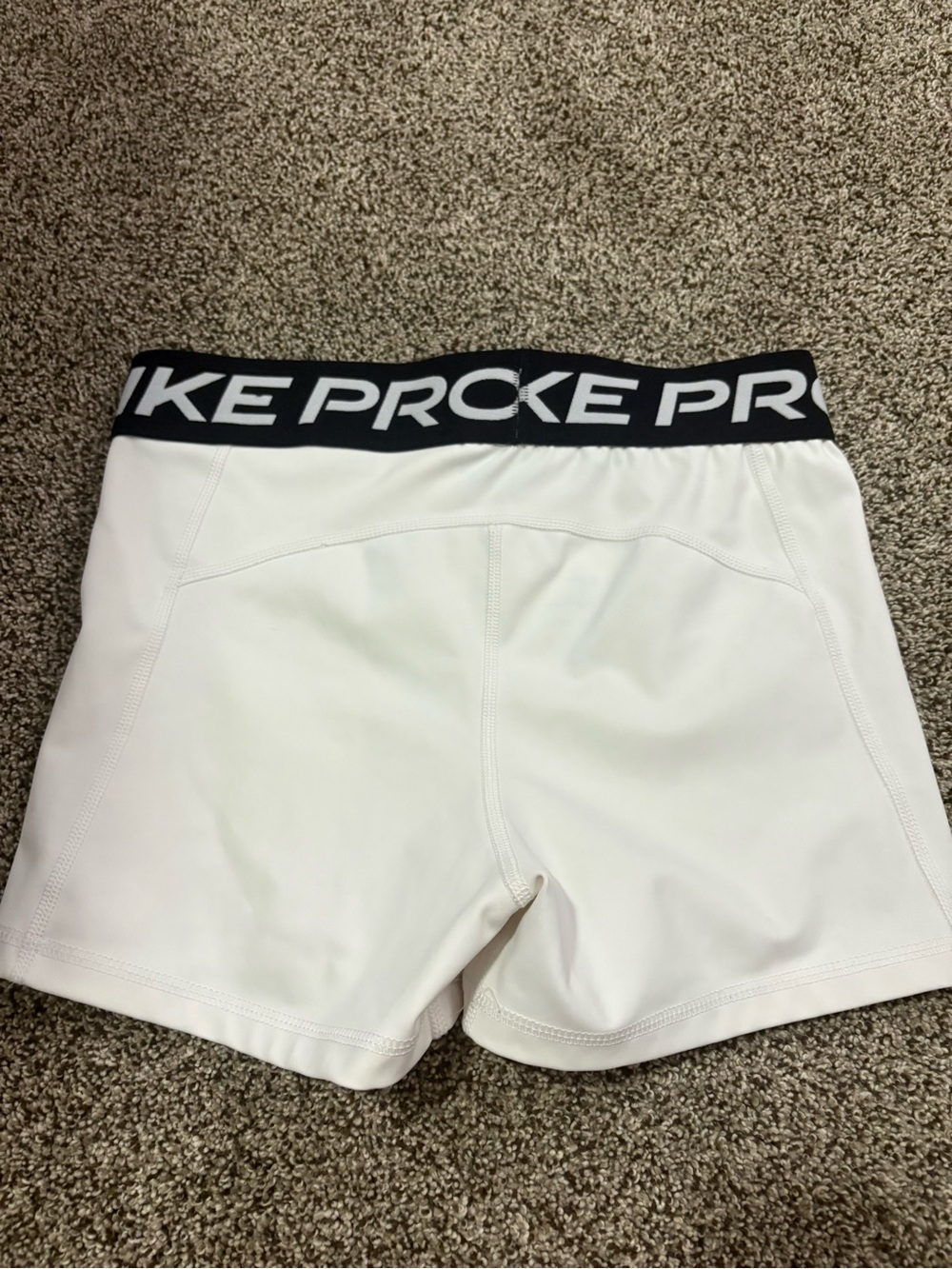 Nike White Athletic Shorts with Black Branded Waistband